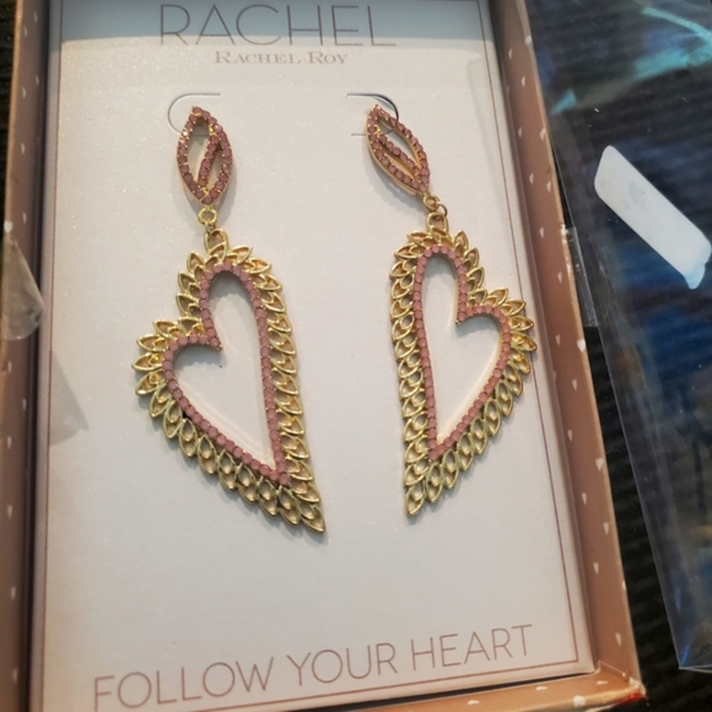 Rachel Roy heart shaped earrings